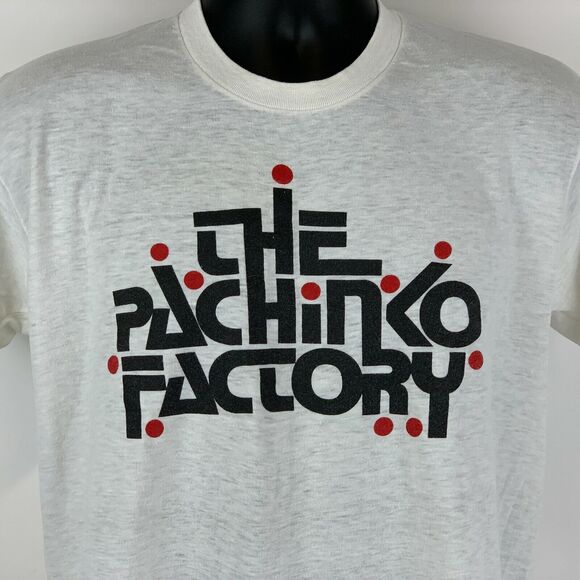 Vintage 70s The Pachinko Factory T Shirt Mens Large Japanese Game USA Made White - Picture 5 of 9